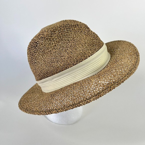 Summer Club Womens Styled In Australia Straw Hat Cream Band Natural Fiber Medium - Picture 3 of 9